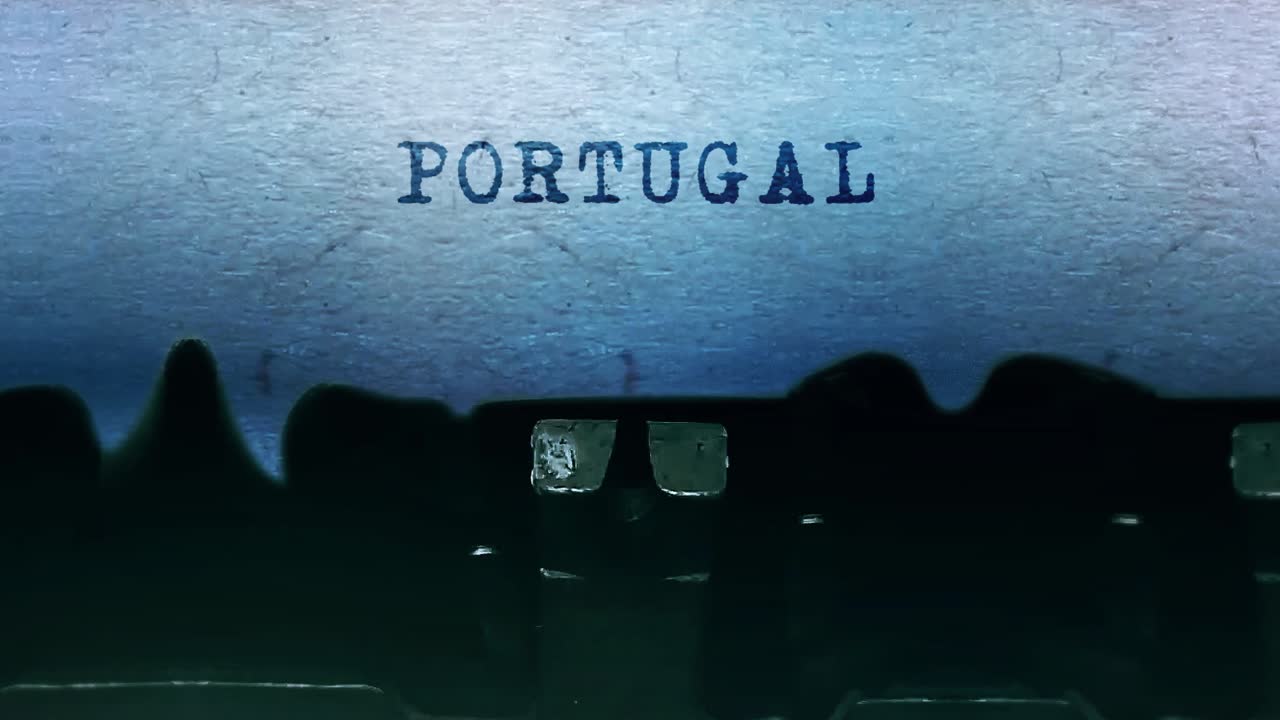 타이핑 된 단어 포르투갈