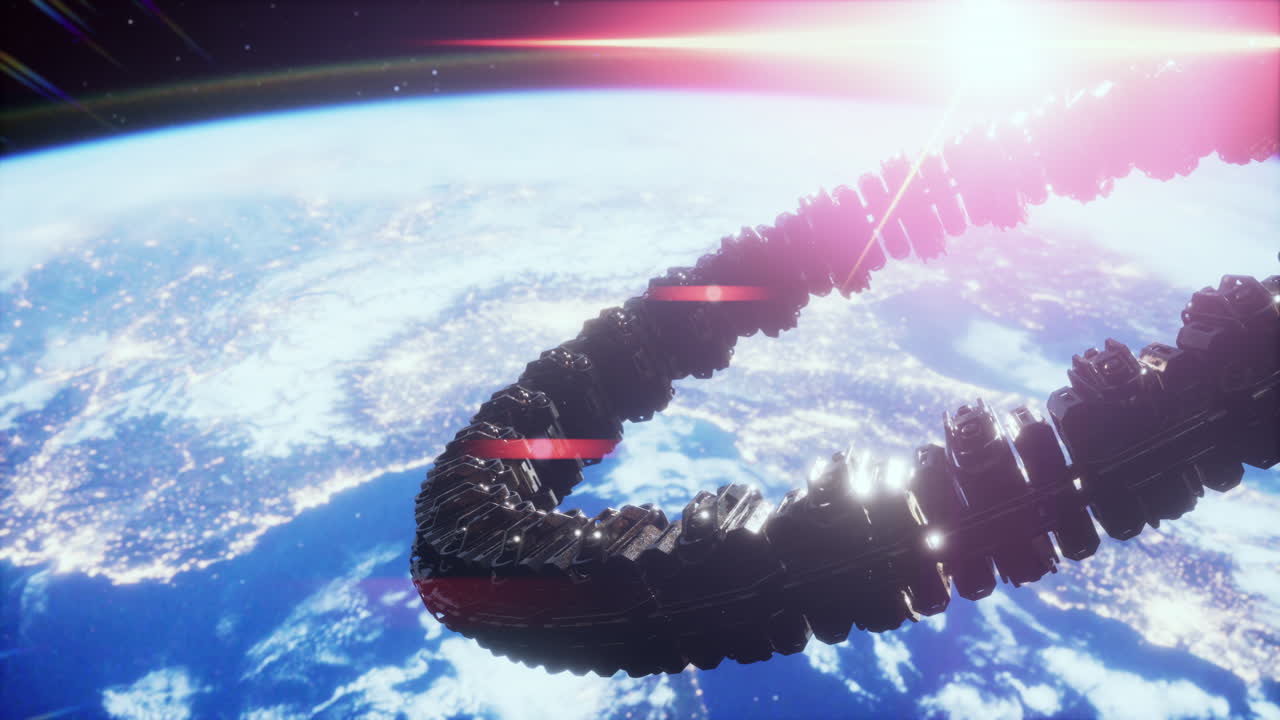 космический корабль нло, парящий в небе элементы, предоставленные наса