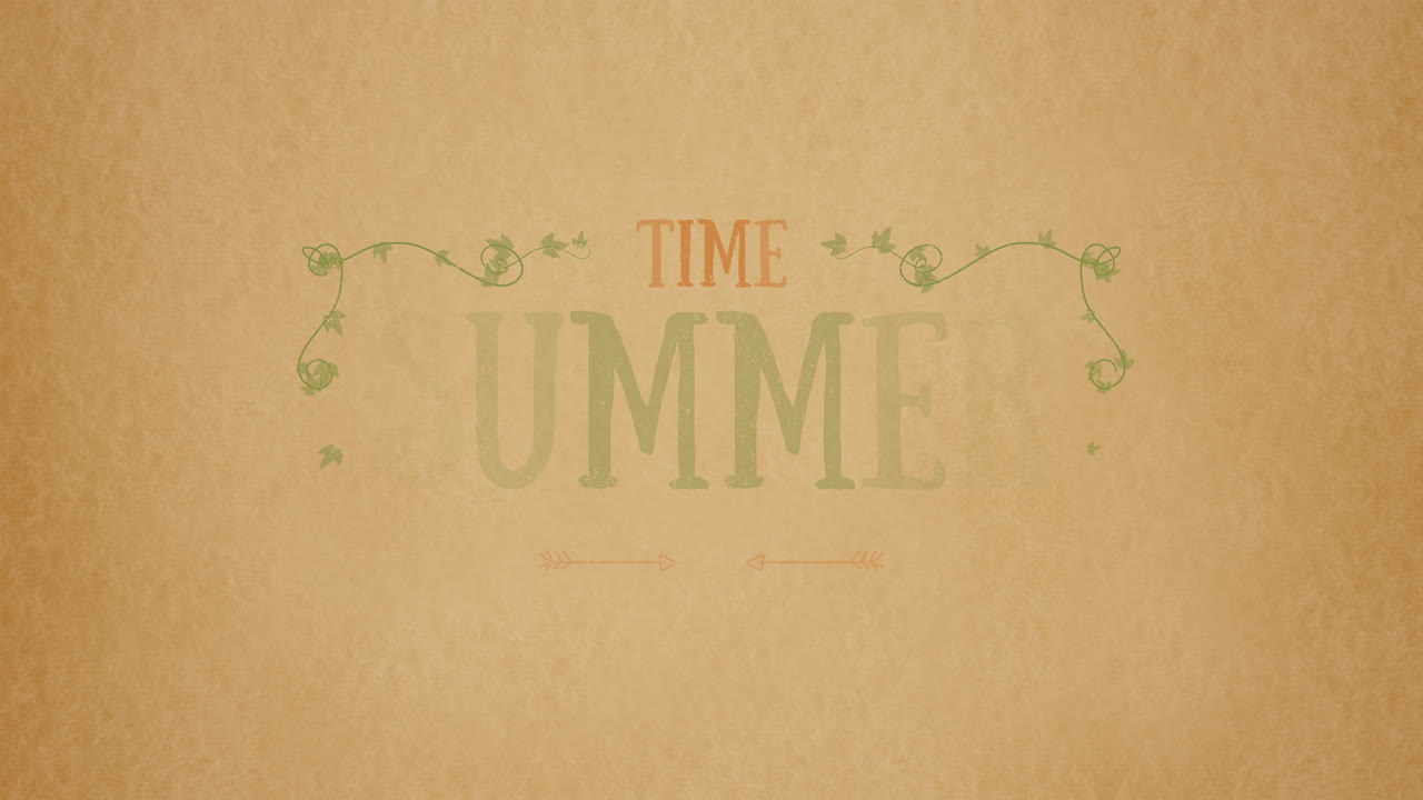 horario de verano con hojas verdes y flechas en papel