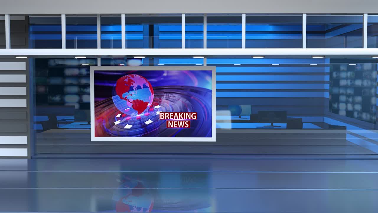 el bucle de fondo del estudio de noticias virtual en 3d