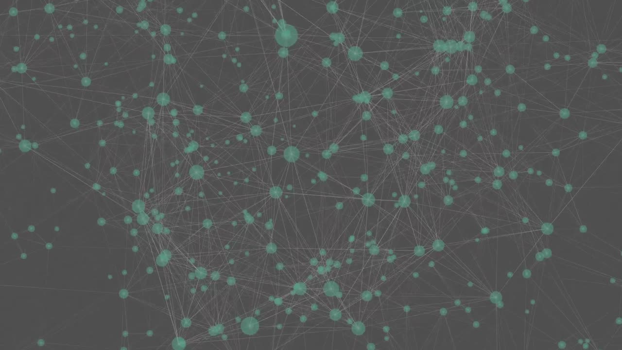 Animation of green network of connections on black background