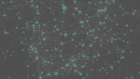 Animation-of-green-network-of-connections-on-black-background