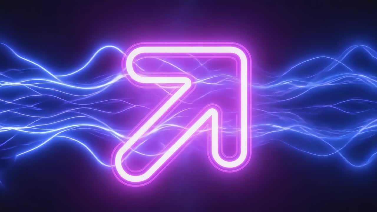 Neon Arrow with Electric Energy