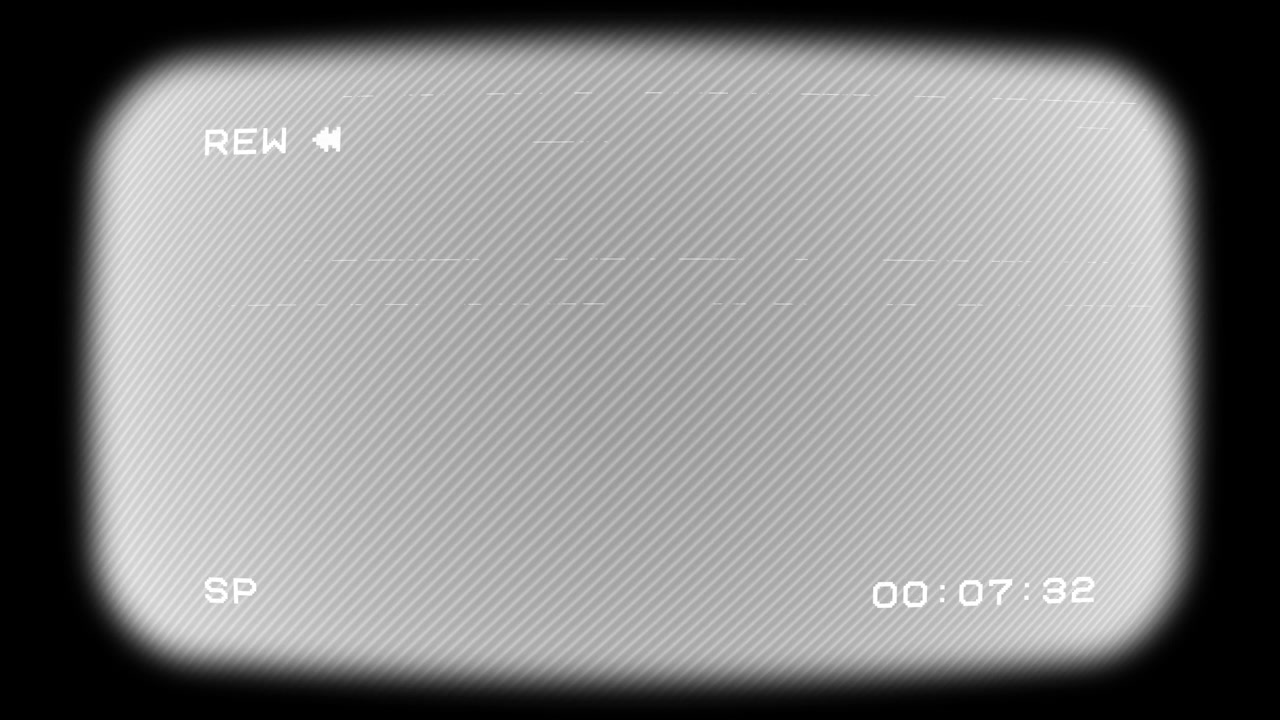 Vintage Camcorder Rewind Screen with Glitch Effects