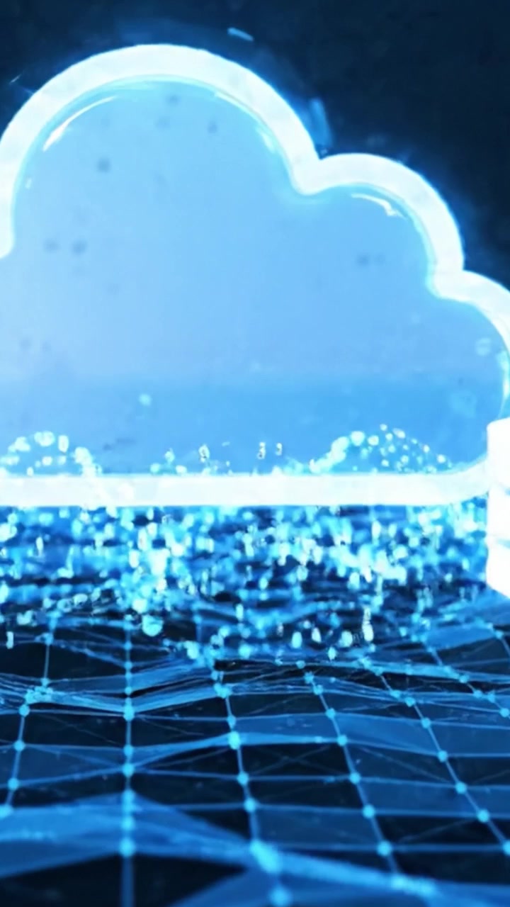 A Futuristic Cloud Data Concept Featuring a Digital Network with Binary Patterns and Bright Pulsating Lights, Representing Advanced Technology and Data Storage Solutions.
