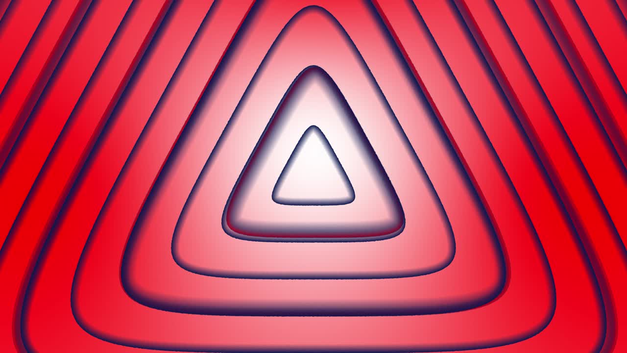 triángulo abstracto con línea sin costuras y en bucle animación de túnel futurista