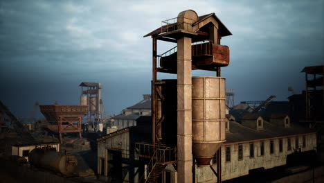 panorama of old black coal mine