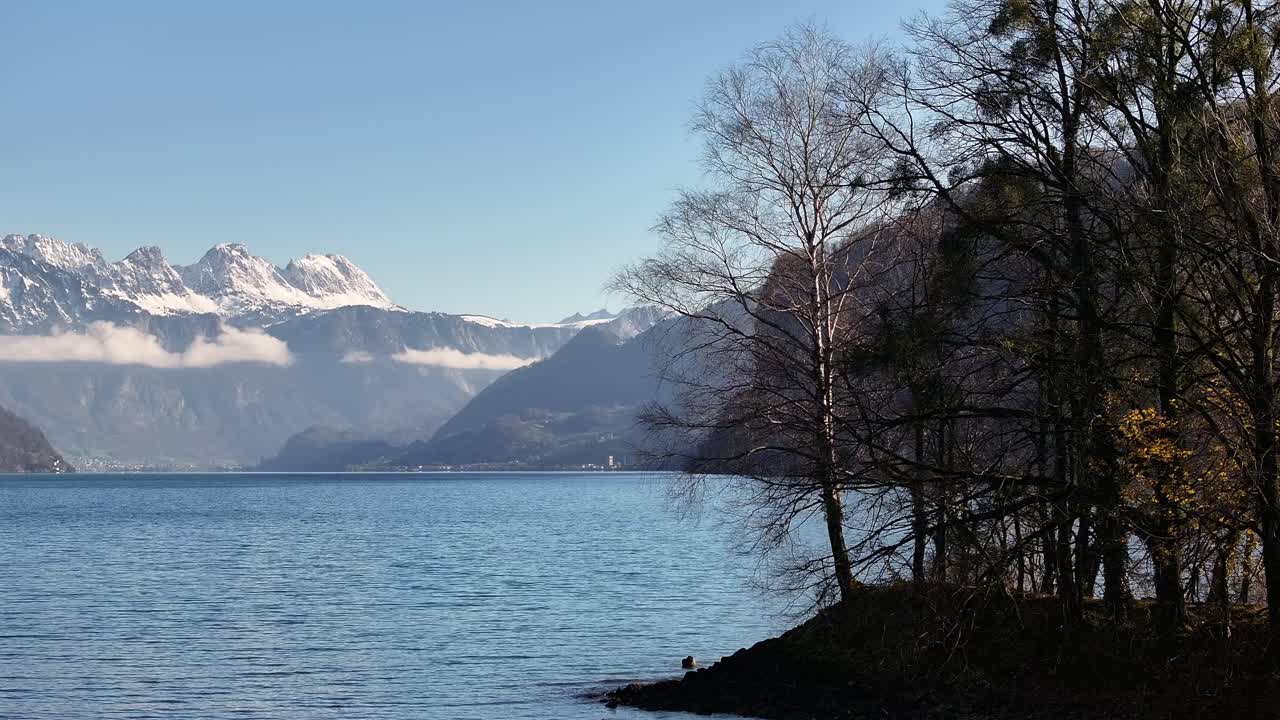 호수와 산의 풍경 스위스