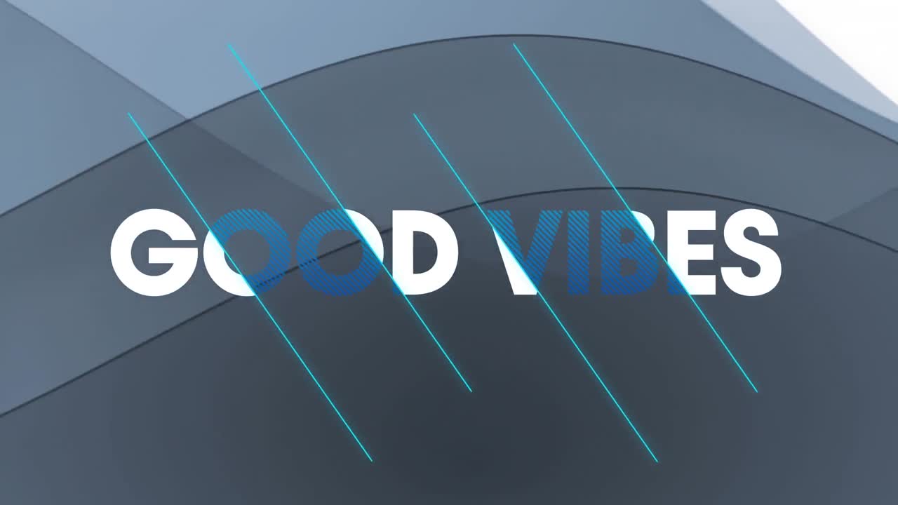 Animation of vibes text on gray background