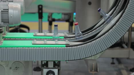 Bottles on production line plant or factory