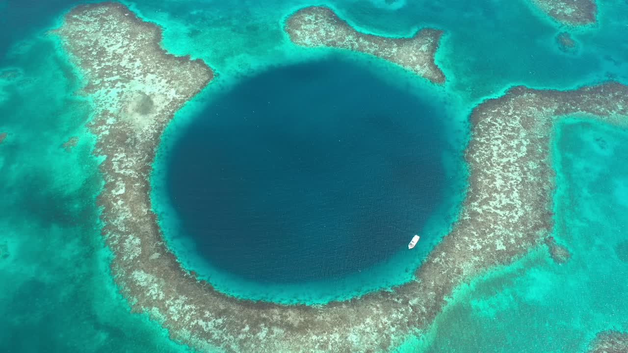 Aerial View over the Belize Blue Hole, Caribbean