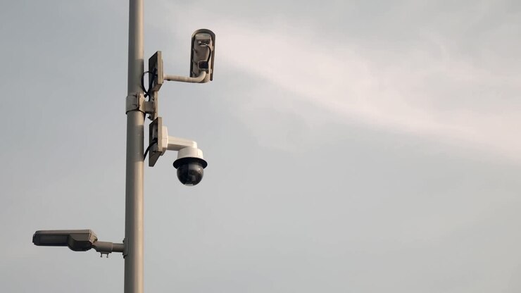 Security Camera on a Pole