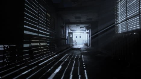 corredor abandonado del hospital por la noche