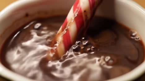christmas hot chocolate with candy cane