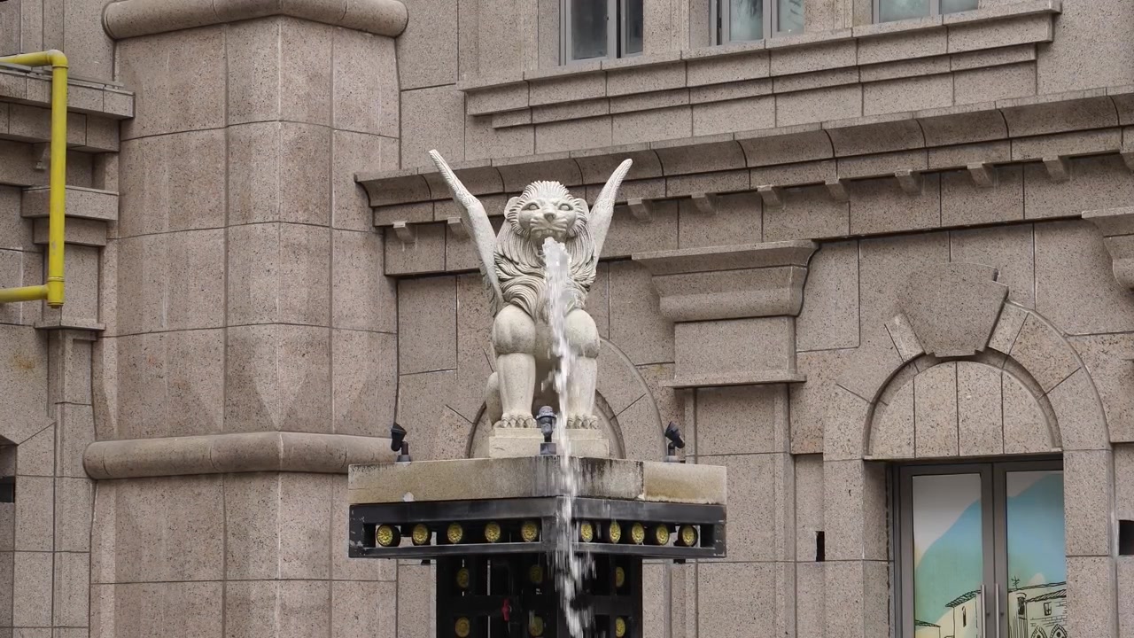 Statua della Fontana del Leone a Shanghai Venice Town in 4K