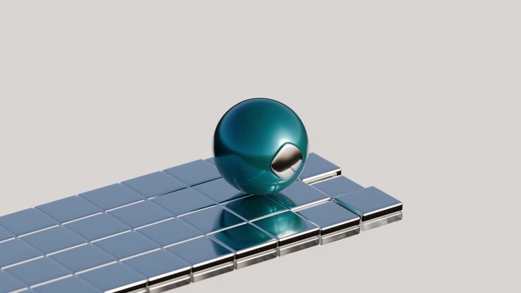 Abstract sphere on tiled surface