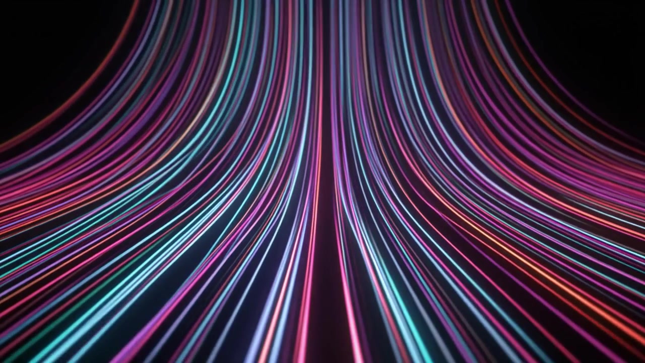 Abstrakt bevægelig baggrund med glødende neon lysspor