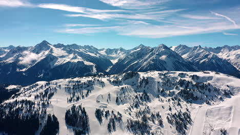 a mountain top covered in snow in winter