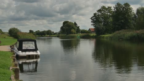 small yacht moored by the river-1