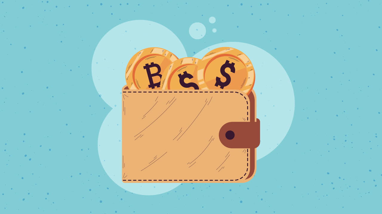 지갑에 비트코인 투자 애니메이션