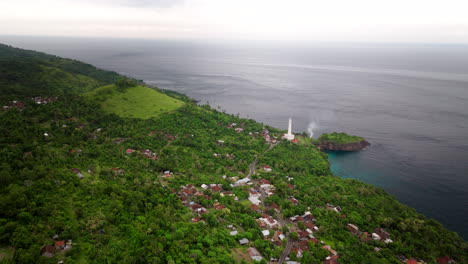 Amed-location,-Eastern-Bali-coastal-destination,-lighthouse-attraction