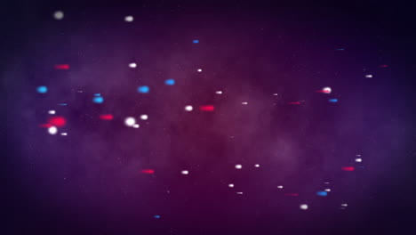 animación de puntos y estrellas de colores sobre un fondo negro.