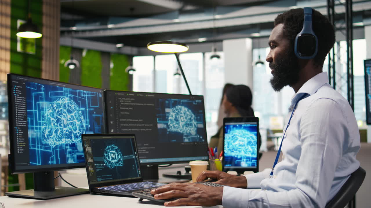 Computer Scientist In Office Integrating Ai Machine Learning Systems