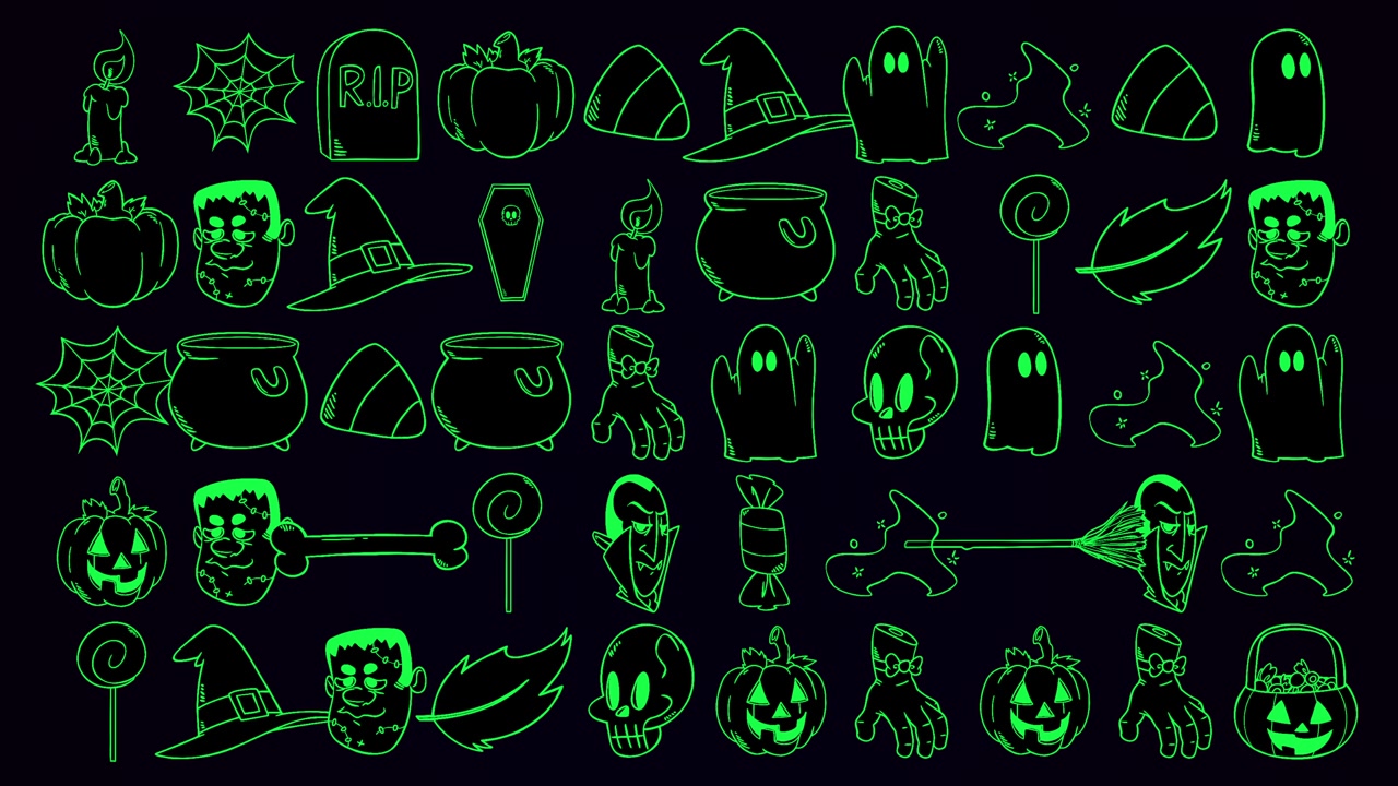Animação de fundo de Halloween com abóboras 15
