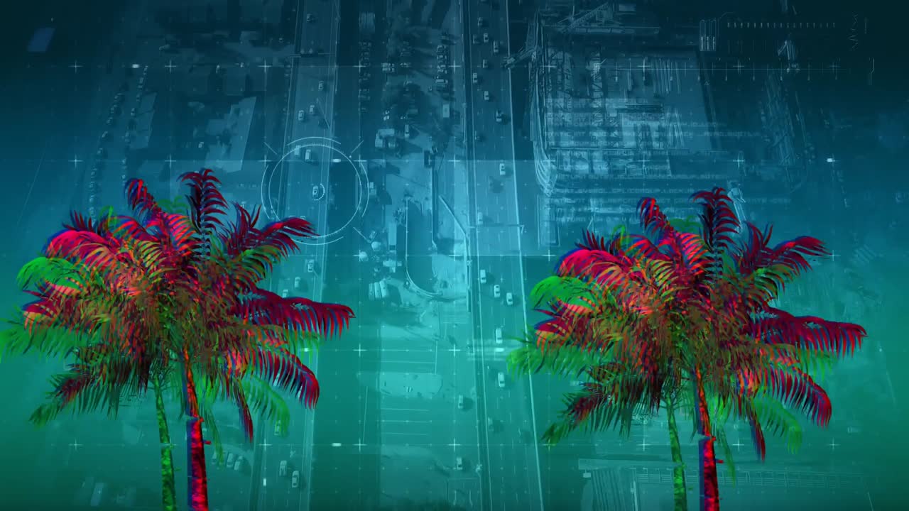 el colorido árbol de palma