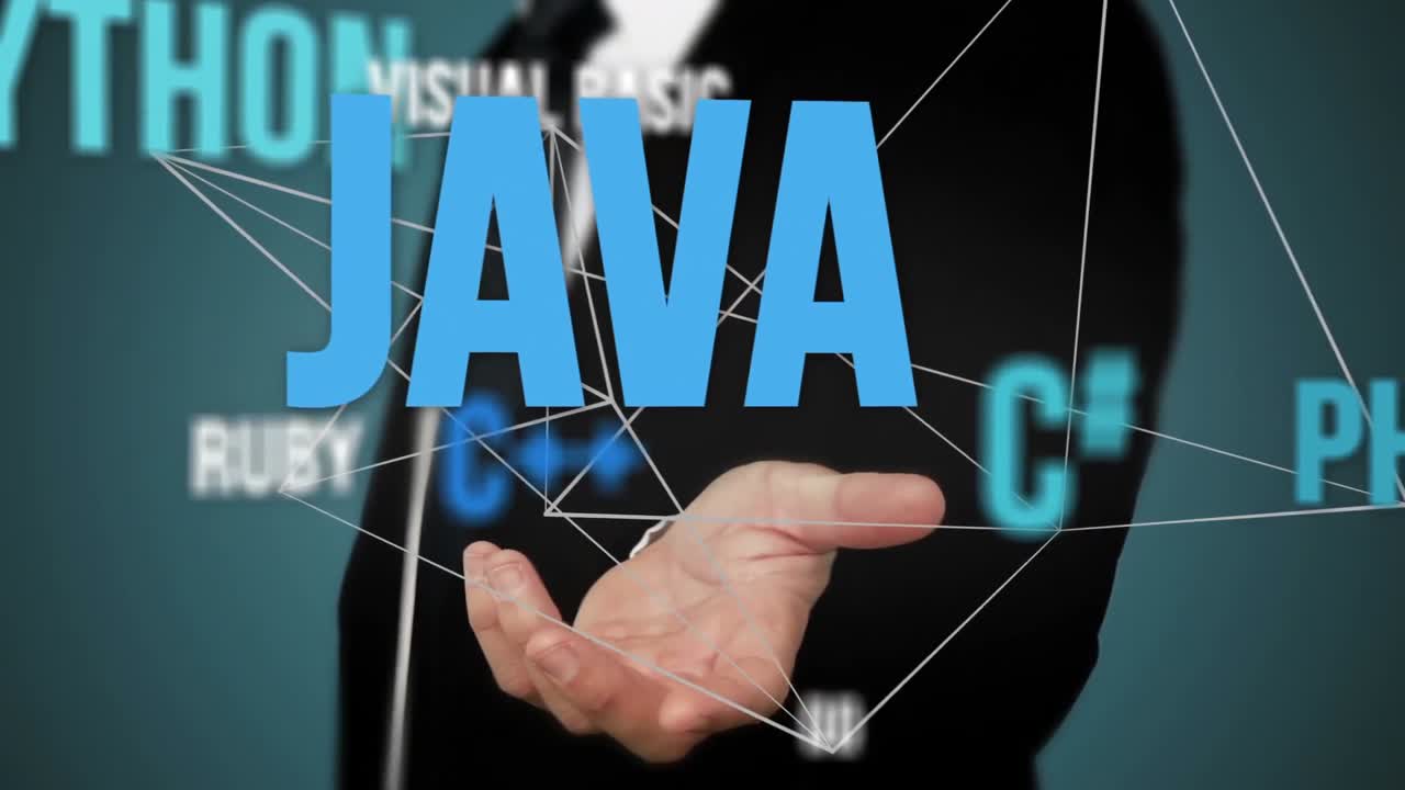 홀로그램 을 제시 하는 사업가