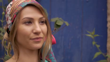 portrait of beautiful young woman, looking beyond camera