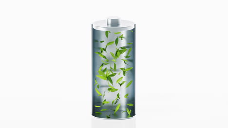 3d green battery with new energy concept, 3d rendering.
