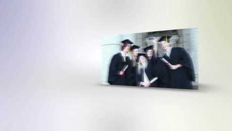 students throwing their mortarboards