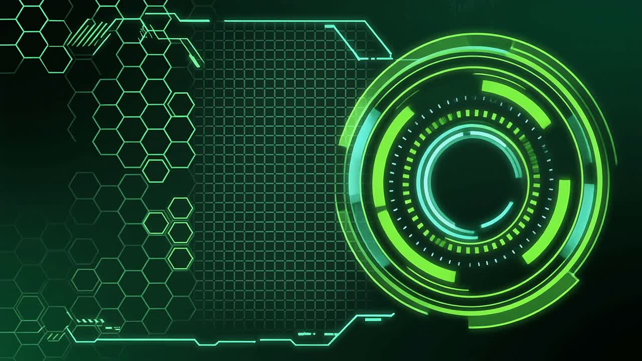 Abstract Green Futuristic HUD Display Animation