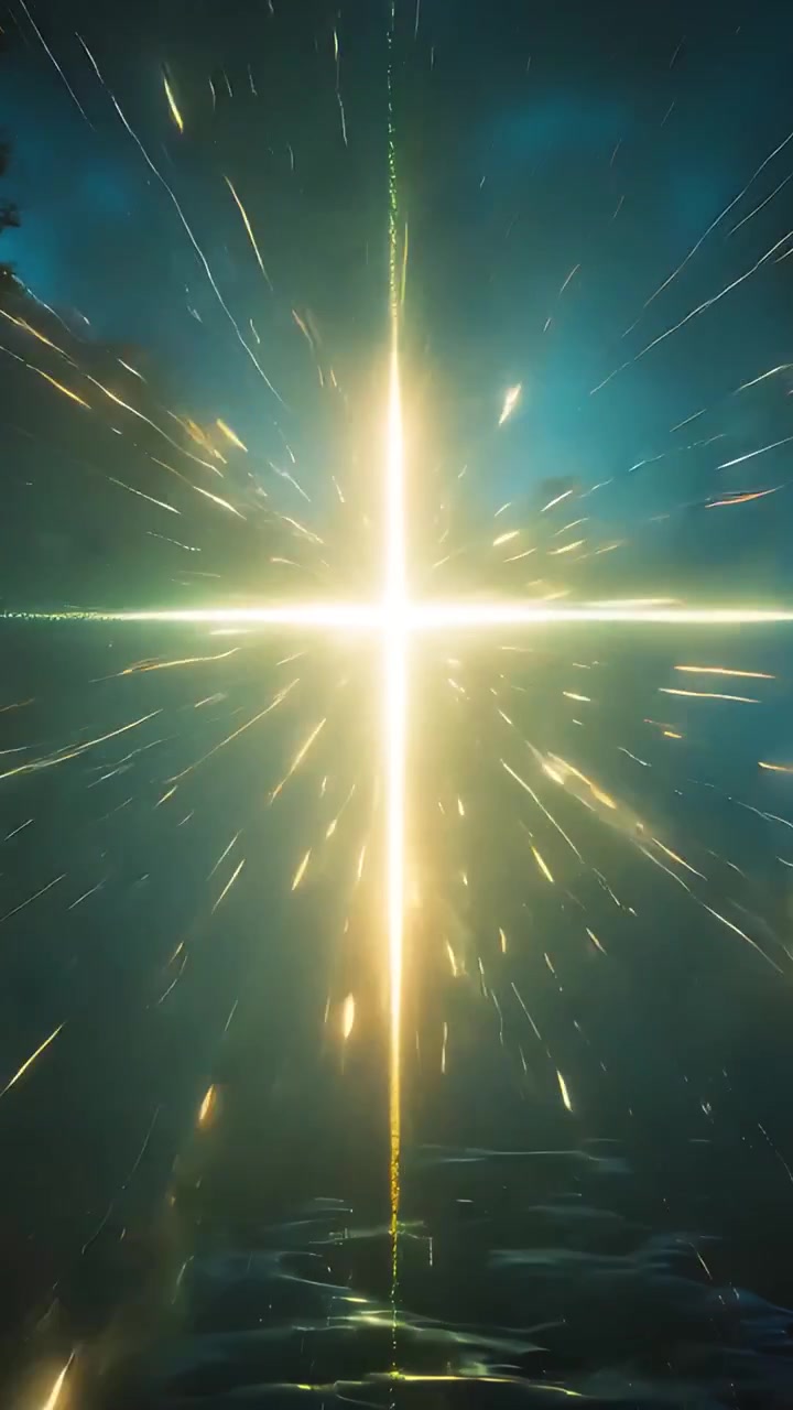 Christian Cross Heavenly Light Worship Background 4K