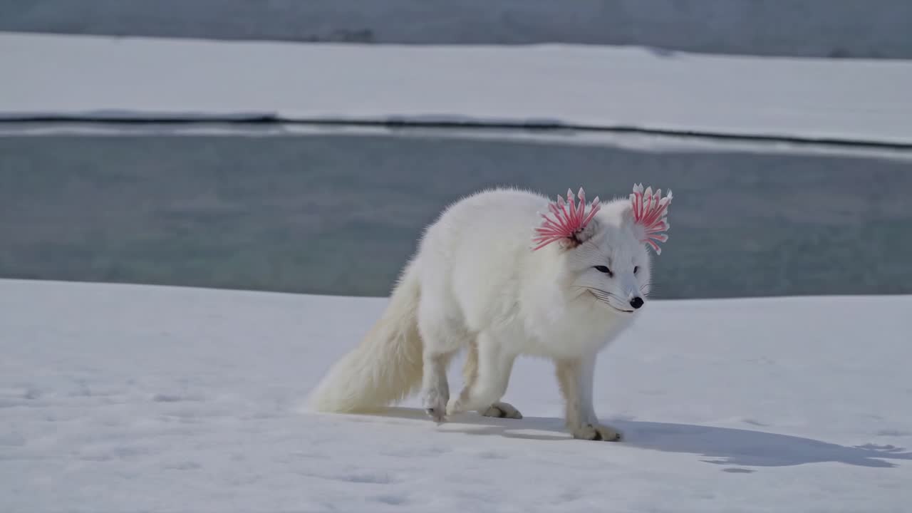 Arctic Fox in Snowy Landscape