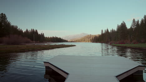 peaceful lakeside pier view