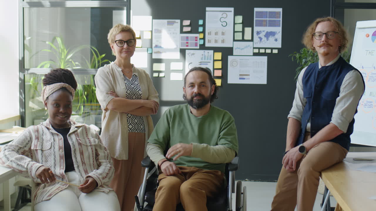 Group Portrait of Diverse Colleagues in Office