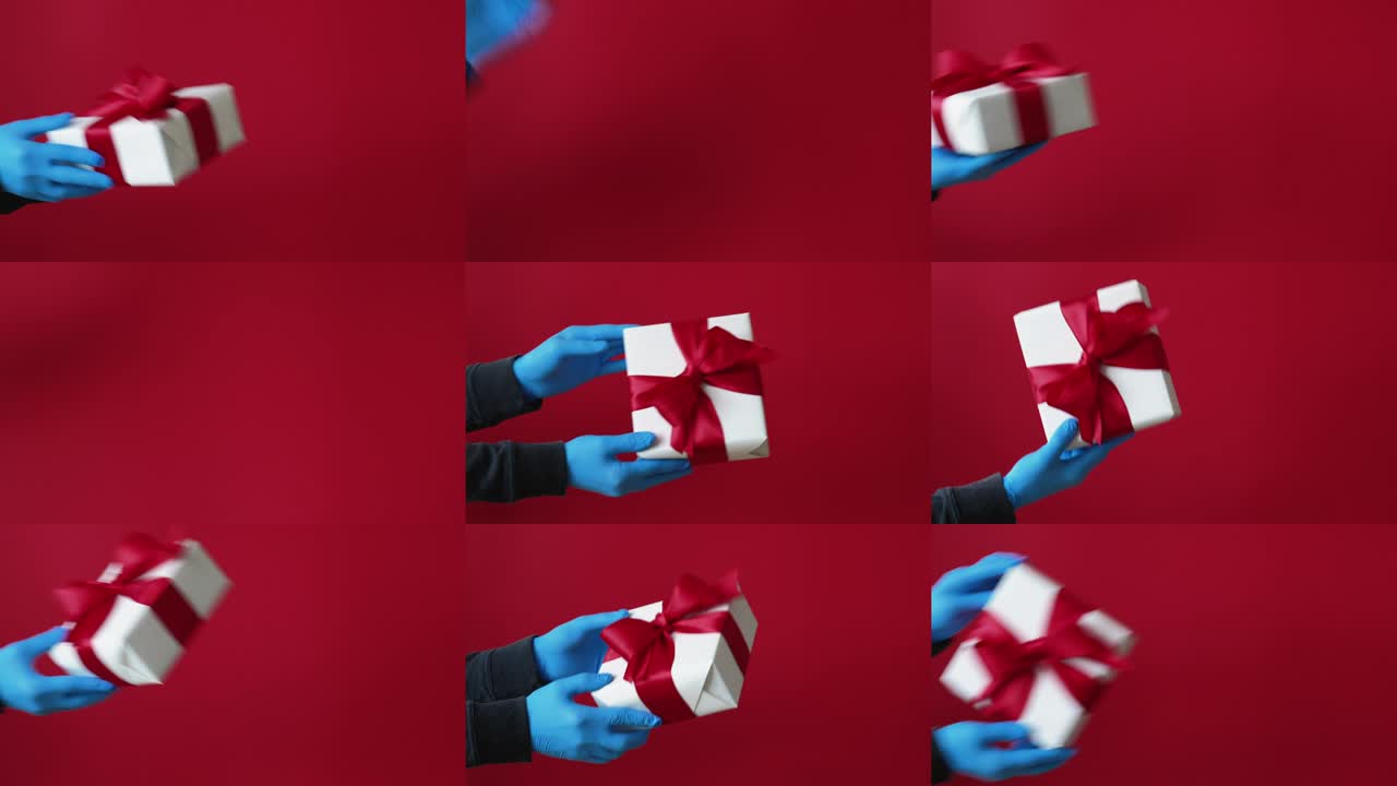 coronavirus xmas collage consegna di regali nuovo anno