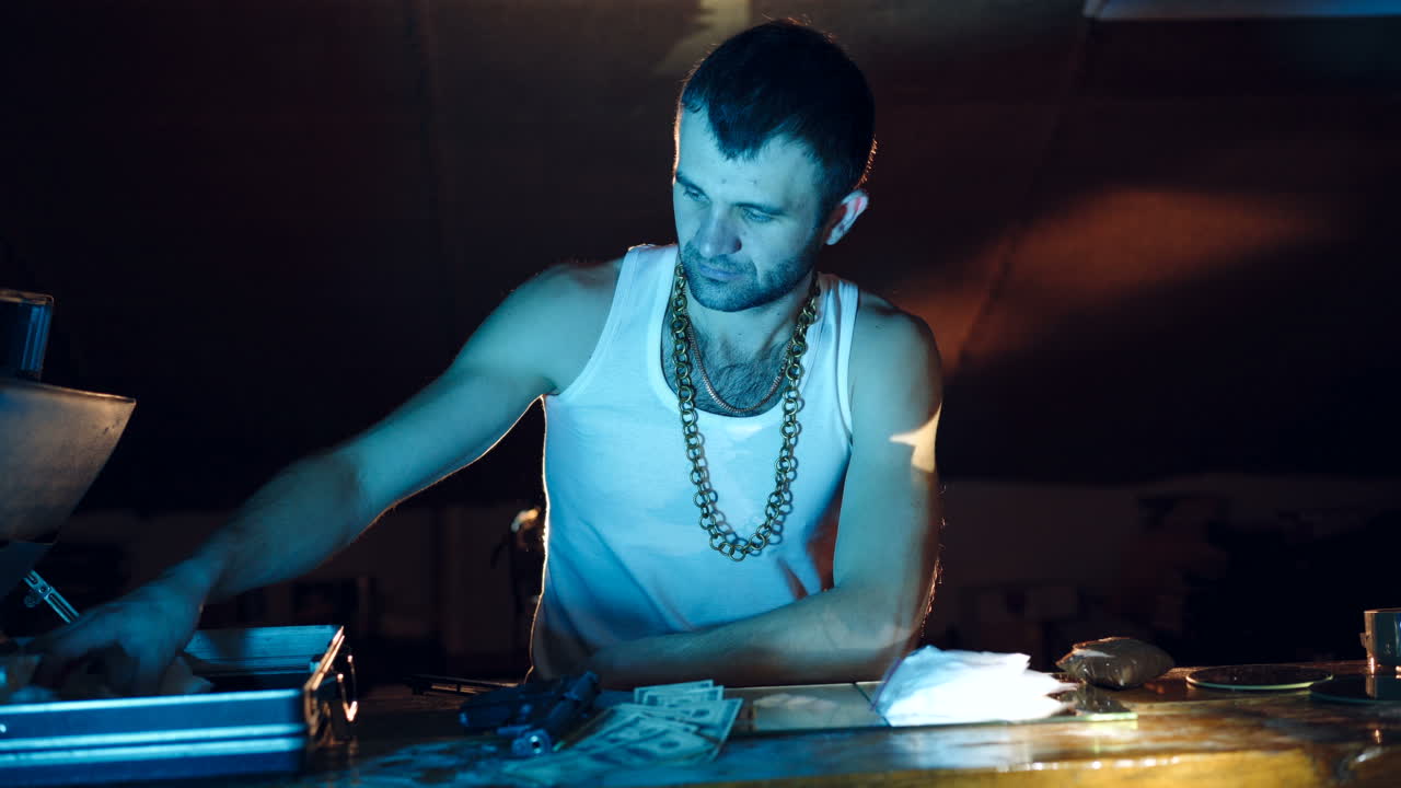 In the Underground Laboratory Newly Cooked Batch of Drugs in the Bags for Further Street Distribution.