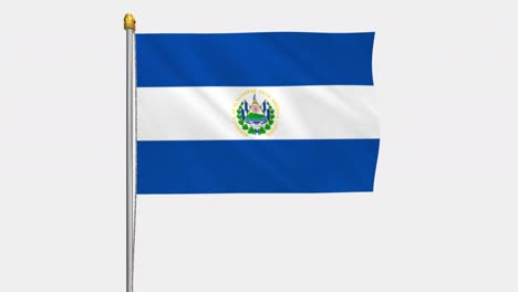 loop video of el salvador flag  fluttering in the wind, slow motion video of 4k , with alpha channel