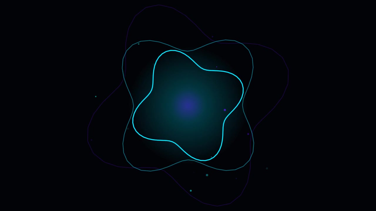Animazione astratta di onde al neon luminose su sfondo scuro