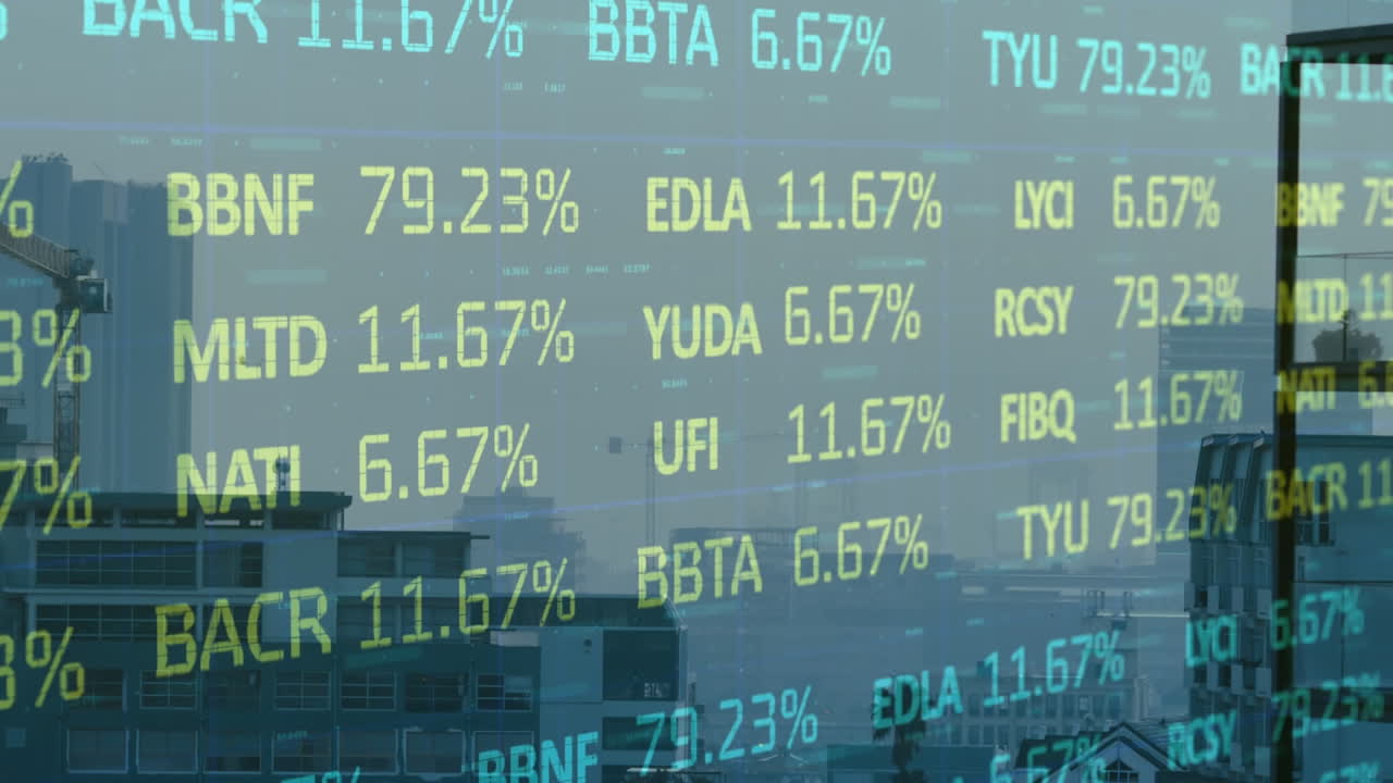 도시 풍경에 대한 금융 데이터 처리 및 통계의 애니메이션