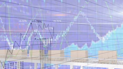 Procesamiento-De-Datos-Financieros-A-Través-De-Múltiples-Cajas-De-Entrega-En-Cinta-Transportadora-Contra-Fondo-Azul