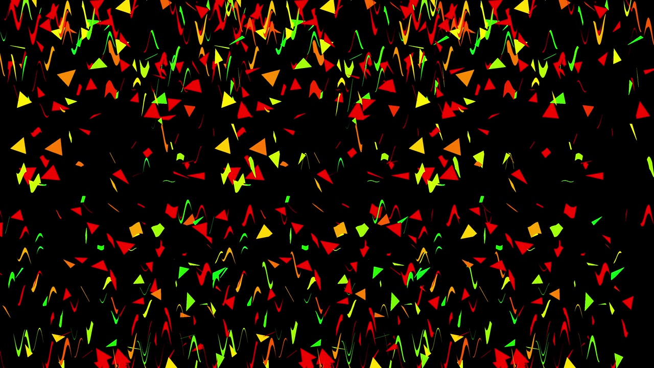 Coriandoli colorati che cadono su uno sfondo nero.