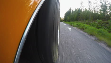 4k close-up of a retro car wheel