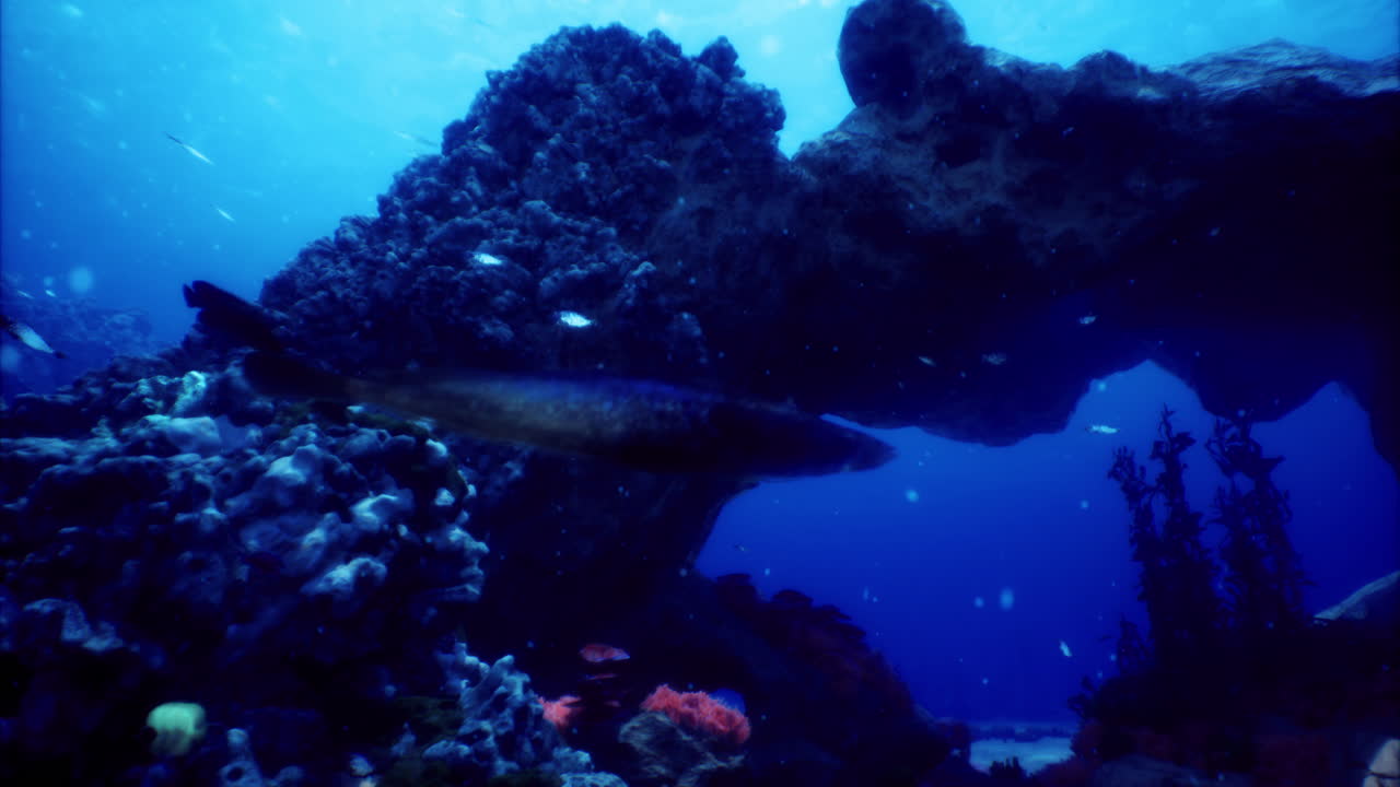 Exploring vibrant underwater coral reefs in a deep ocean ecosystem