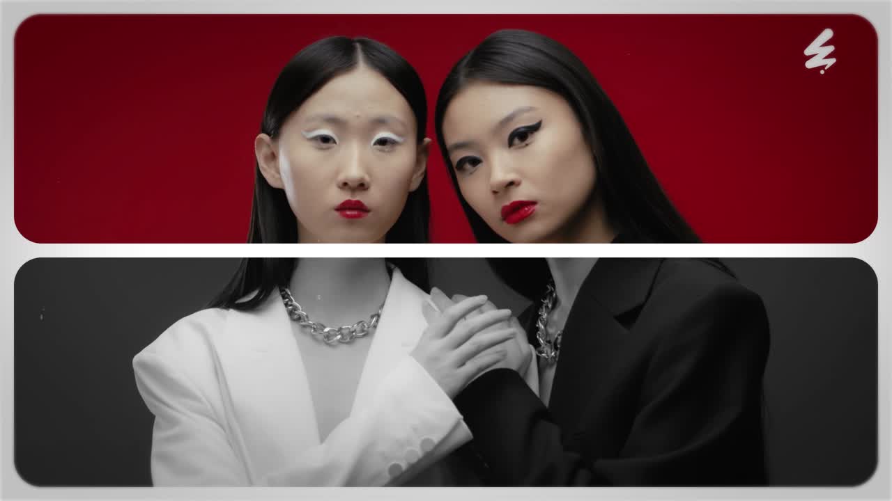 型格女性分割畫面時尚大片