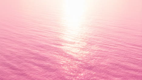 pink water surface with sun reflection