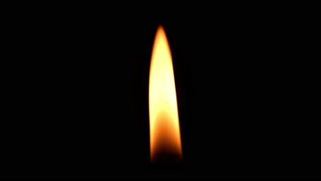 one candle burning brightly against black background